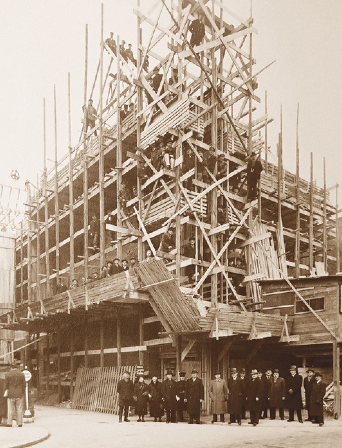 Altes Foto des Bauunternehmens von einer Baustelle in Hamburg