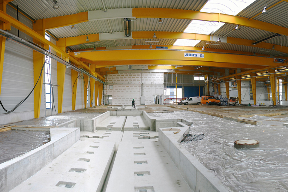 Baustelle eines Gewerbebaus in Hamburg