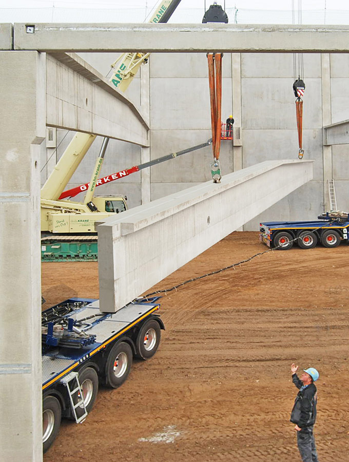 Spannbeton auf Baustelle