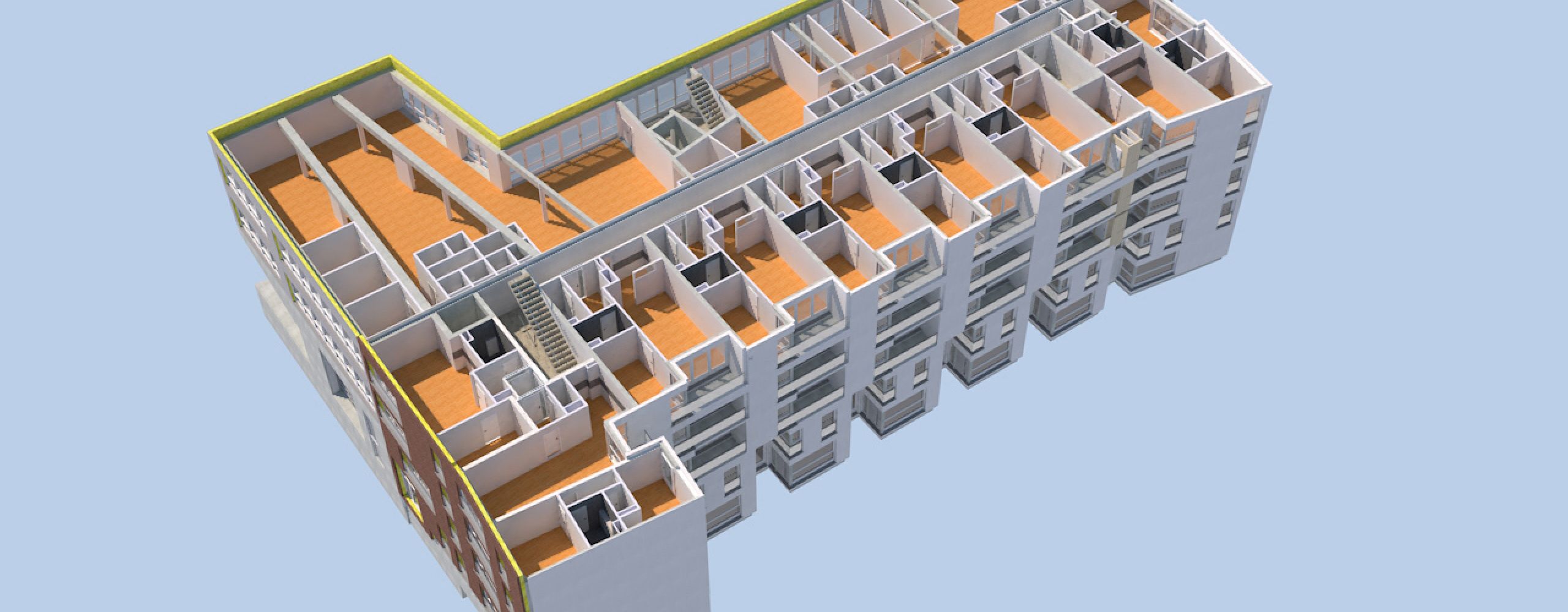 BIM Abbildung eines Wohnungs- und Gewerbe-Immobilie