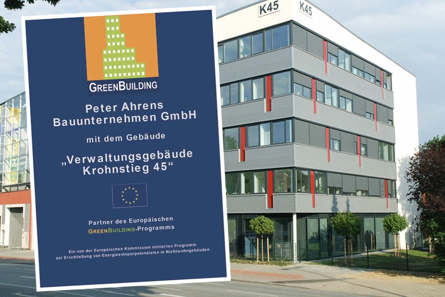 Green Building Bürogebäude mit Luftwärmepumpen