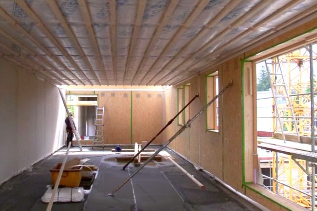 Hybrid aus Holz und Beton